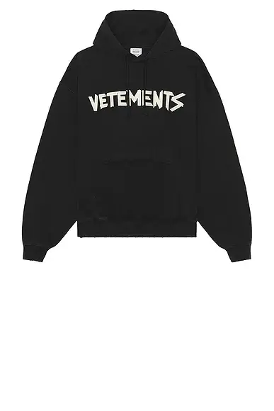 Vetements Tape Logo Destroyed Hoodie | Thumbnail 4 Vetements Tape Logo Destroyed Hoodie | Thumbnail 4