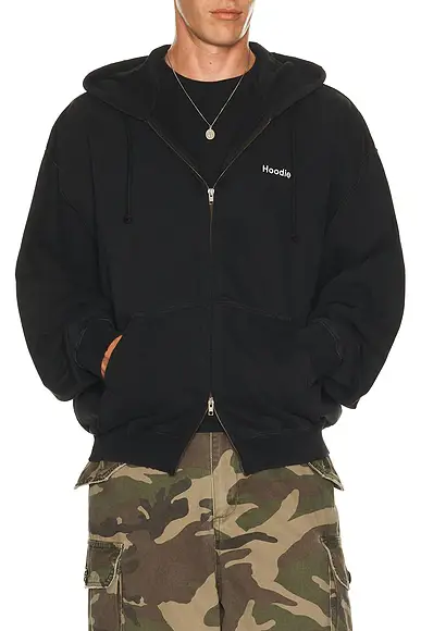 Vetements Embroidered Definition Zip-Up Hoodie | Image 1 Vetements Embroidered Definition Zip-Up Hoodie | Image 1
