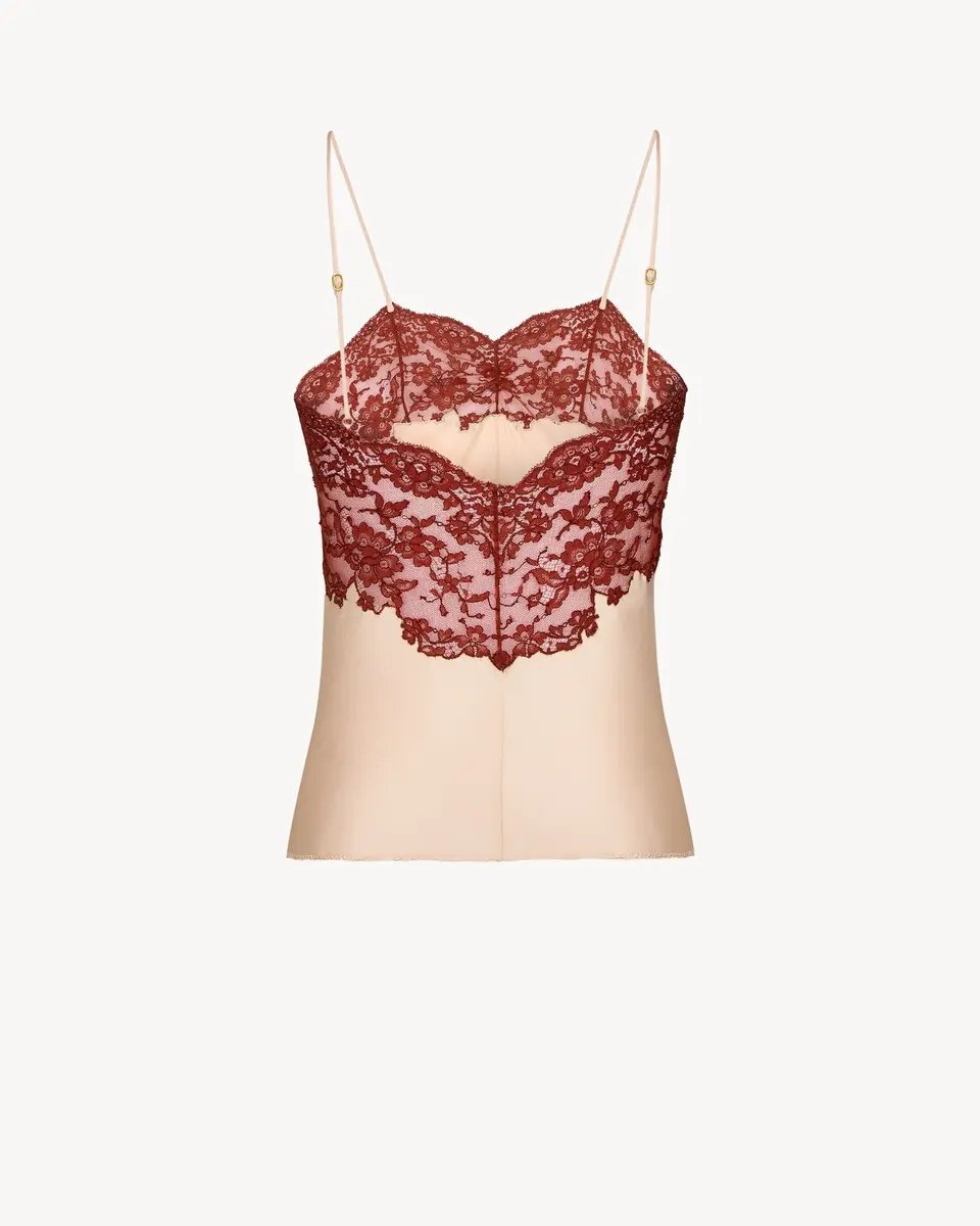 Yves Saint Laurent laced camisole in silk satin | Thumbnail 3 Yves Saint Laurent laced camisole in silk satin | Thumbnail 3