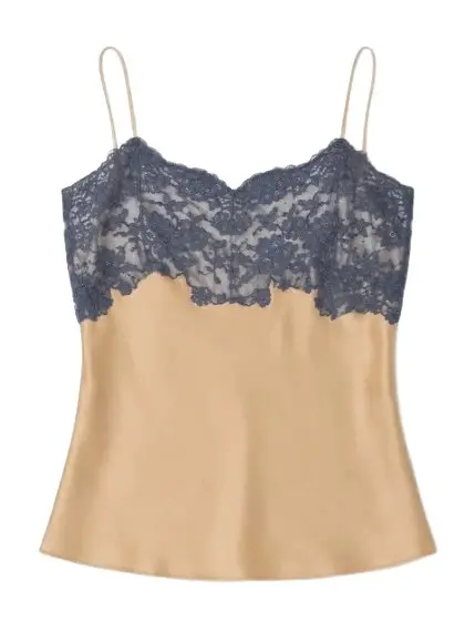 laced camisole in silk satin