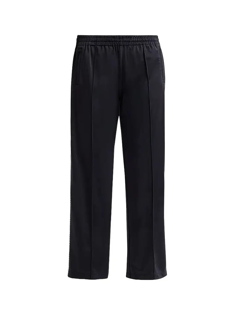 RE/DONE Women's Mel Crease-Front Track Pants - Black With White | Image 1 RE/DONE Women's Mel Crease-Front Track Pants - Black With White | Image 1