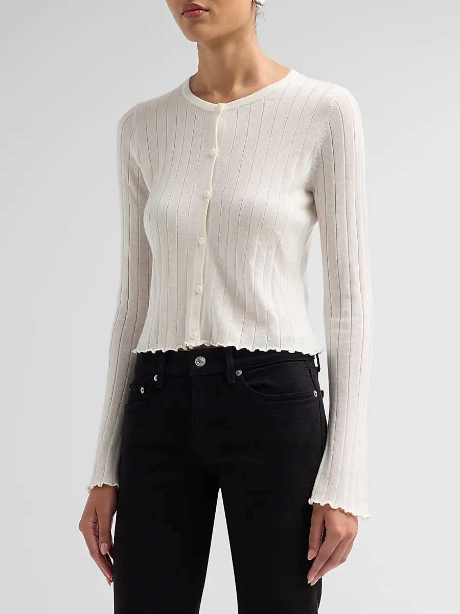 RE/DONE Women's Isabelle Rib-Knit Cardigan | Thumbnail 4 RE/DONE Women's Isabelle Rib-Knit Cardigan | Thumbnail 4
