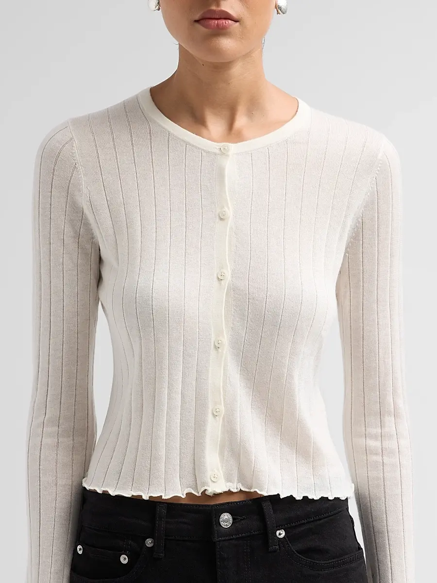 RE/DONE Women's Isabelle Rib-Knit Cardigan | Thumbnail 5 RE/DONE Women's Isabelle Rib-Knit Cardigan | Thumbnail 5
