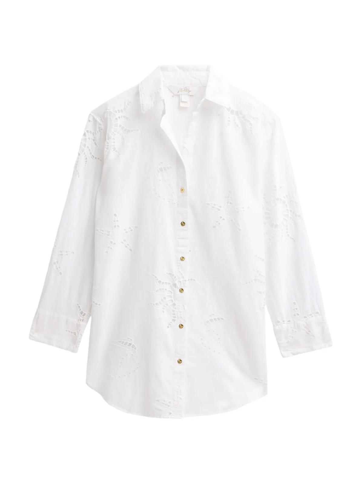 Women's Kwitney Eyelet Cotton Cover-Up Shirt Women's Kwitney Eyelet Cotton Cover-Up Shirt