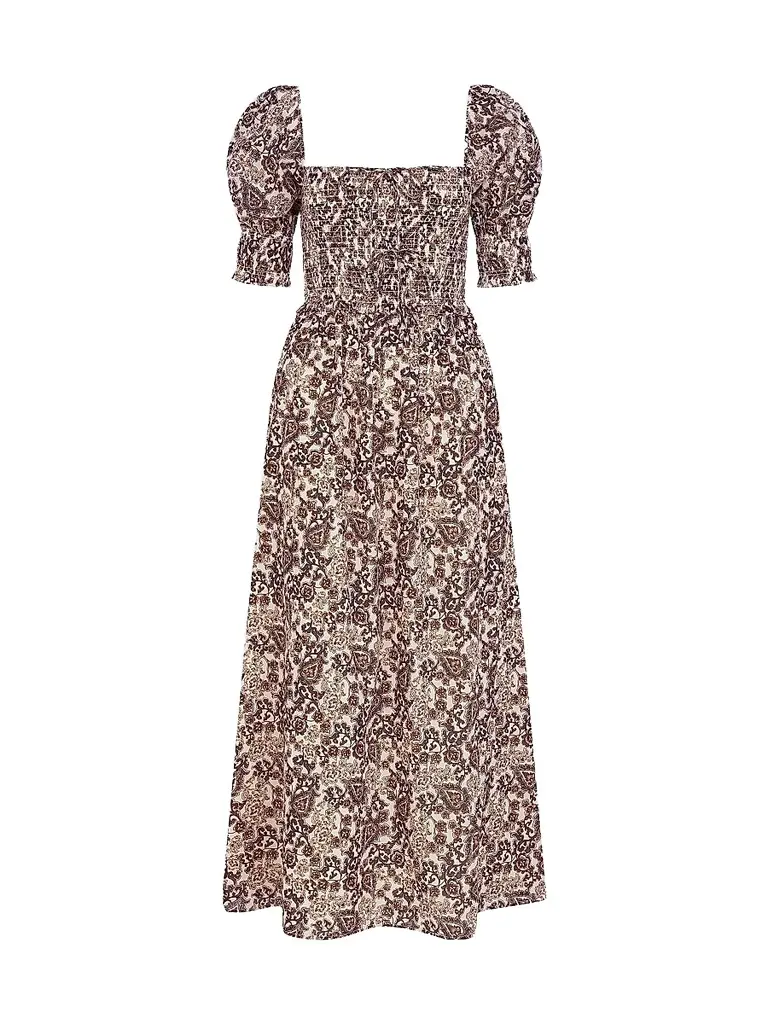 Hill House Home Women's The Malene Nap Dress - Chedworth Paisley Brown | Image 1 Hill House Home Women's The Malene Nap Dress - Chedworth Paisley Brown | Image 1