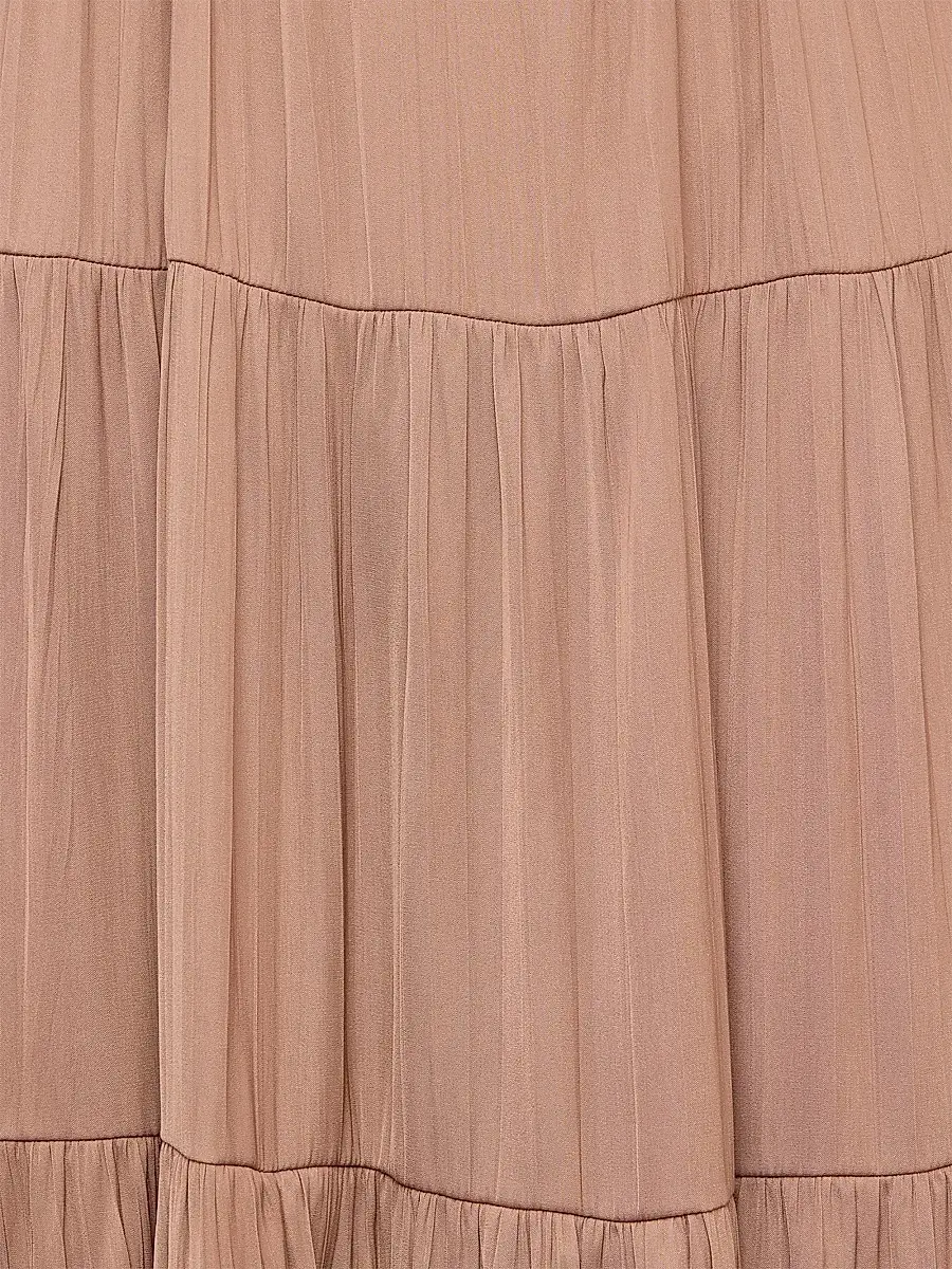 L'Agence Women's Lua Tiered Satin Maxi Dress | Thumbnail 6