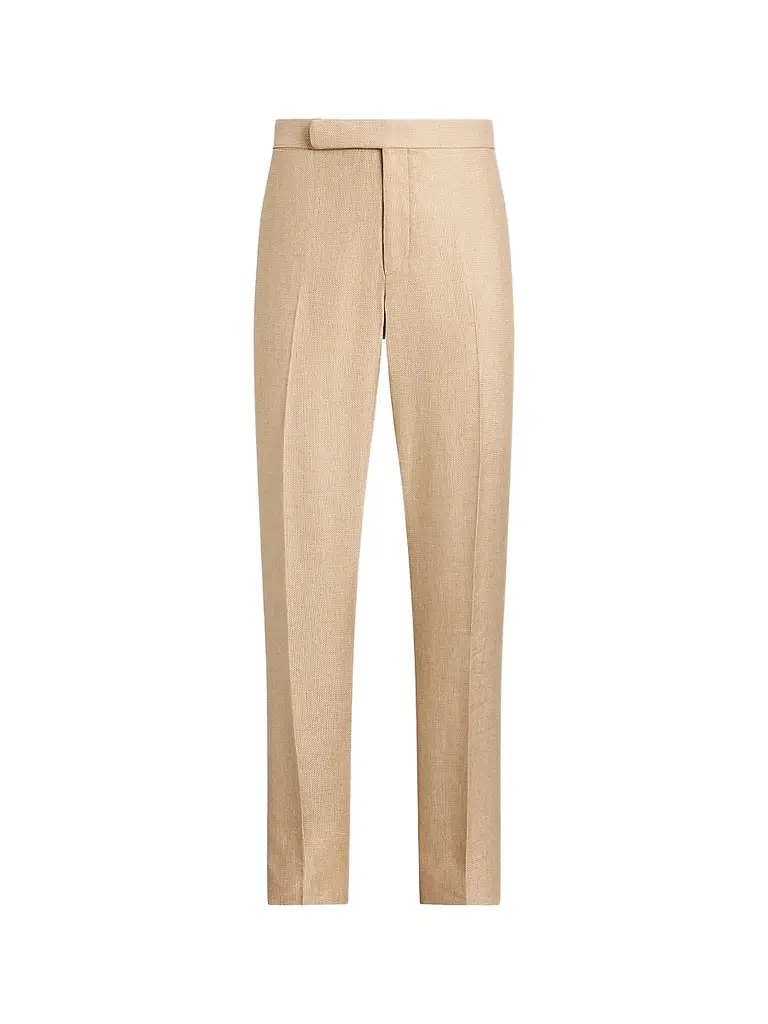 Ralph Lauren Purple Label Men's Flat Front Silk-Cotton-Linen Trousers - Tan - Size 40 | Image 1 Ralph Lauren Purple Label Men's Flat Front Silk-Cotton-Linen Trousers - Tan - Size 40 | Image 1