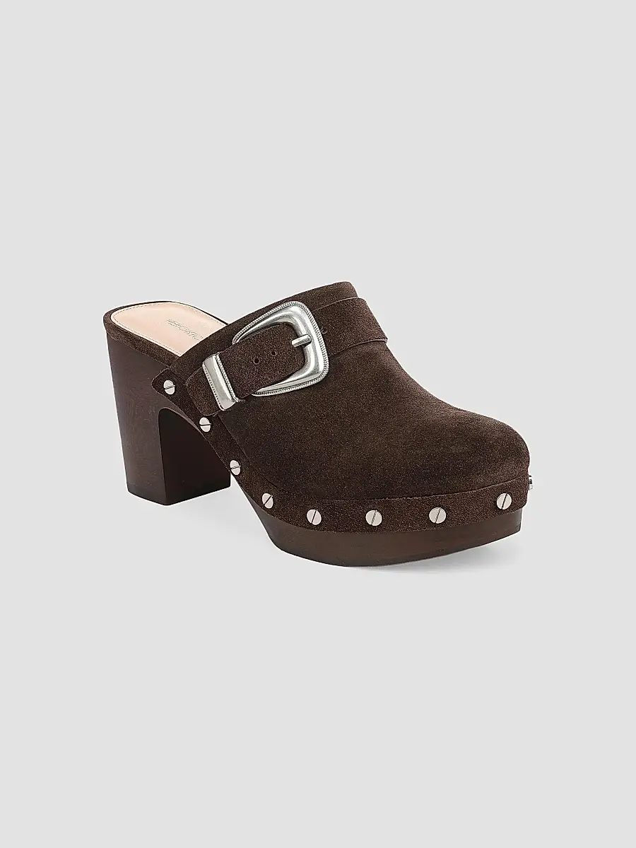 Veronica Beard Women's Larken 95MM Suede Clogs | Thumbnail 2