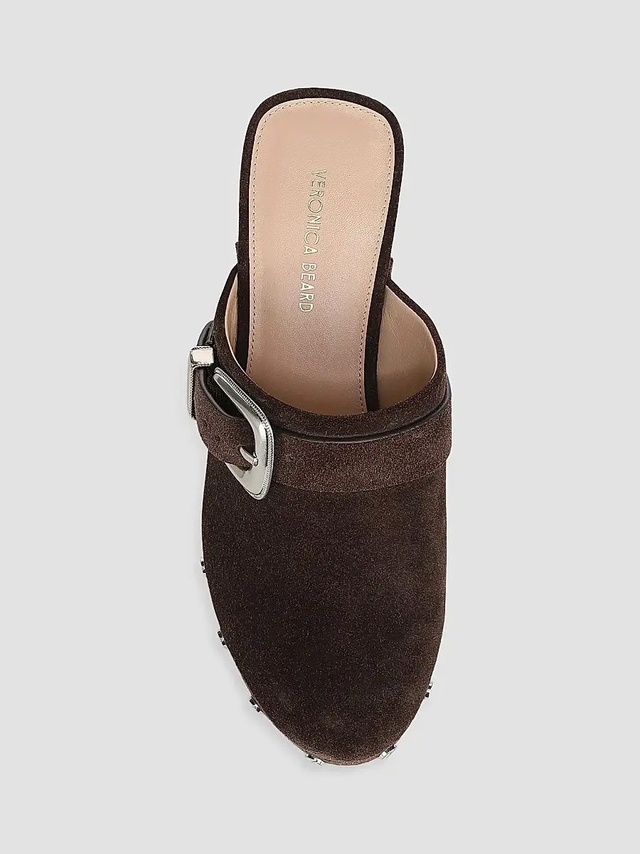 Veronica Beard Women's Larken 95MM Suede Clogs | Thumbnail 4