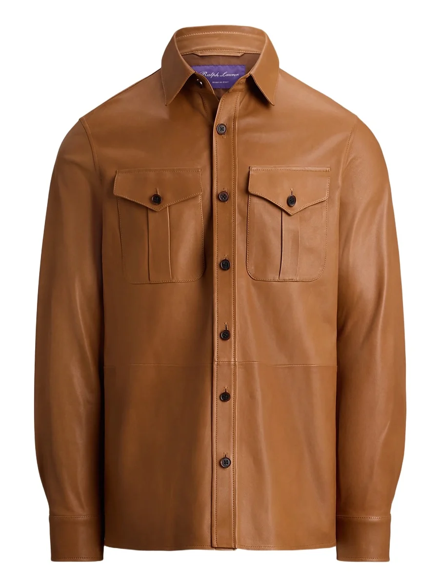 Ralph Lauren Purple Label Men's Barron Plonge Leather Shirt Jacket
