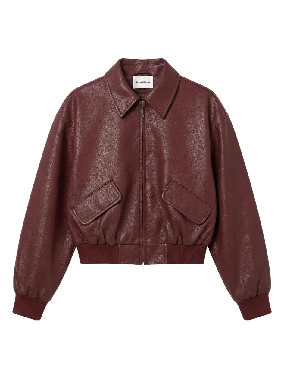 Women's The Better Than Leather Cropped Bomber Jacket Women's The Better Than Leather Cropped Bomber Jacket