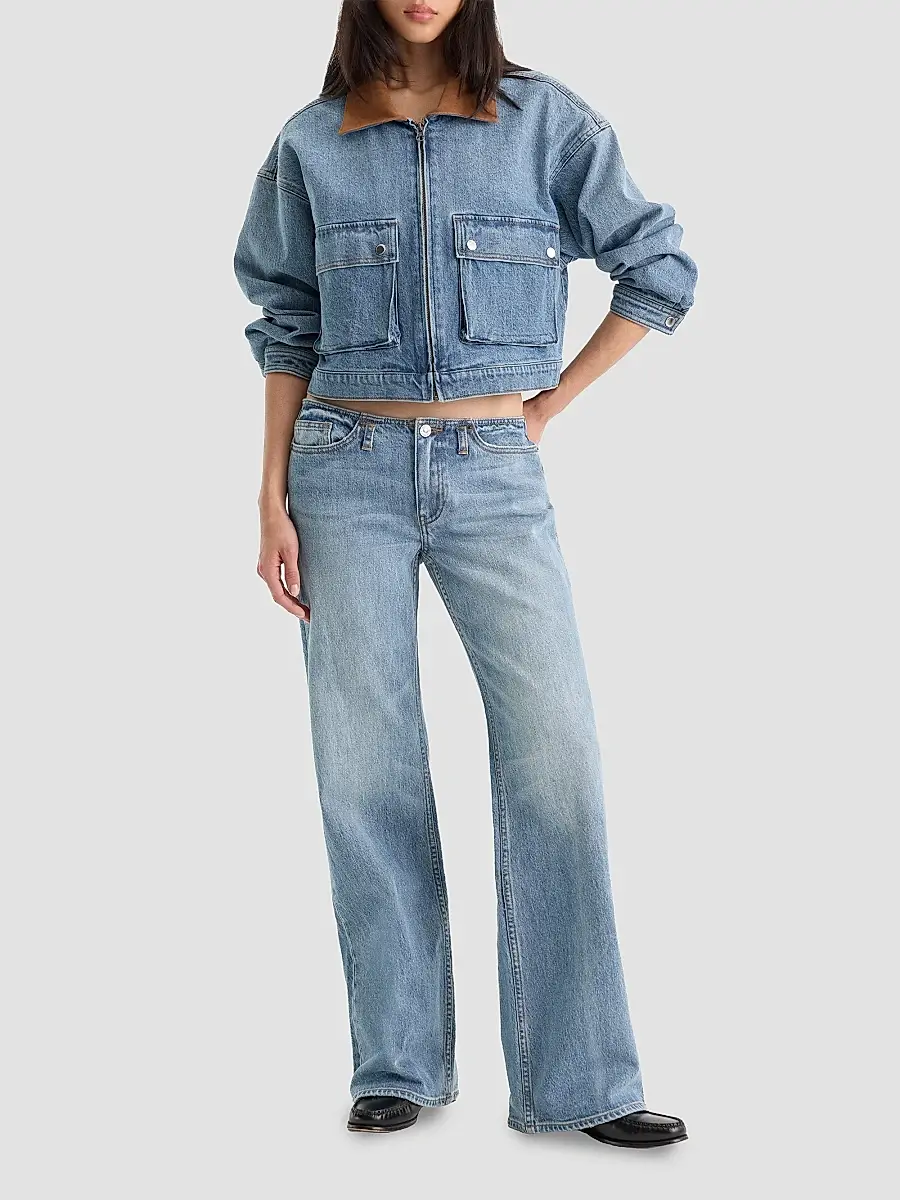GOOD AMERICAN Women's Ghost Waist Low Loose Jeans | Thumbnail 2 GOOD AMERICAN Women's Ghost Waist Low Loose Jeans | Thumbnail 2