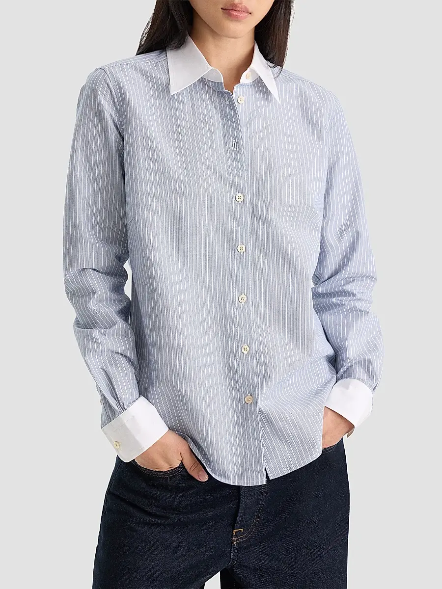 GOOD AMERICAN Women's The Oxford Contrast Shirt | Thumbnail 4 GOOD AMERICAN Women's The Oxford Contrast Shirt | Thumbnail 4