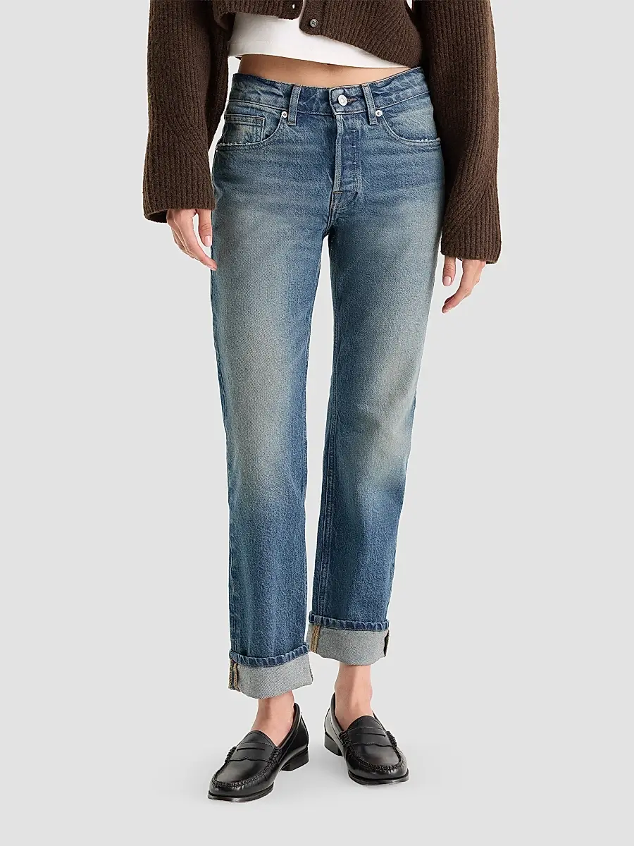 GOOD AMERICAN Women's Vintage Straight Ankle Jeans | Thumbnail 4 GOOD AMERICAN Women's Vintage Straight Ankle Jeans | Thumbnail 4