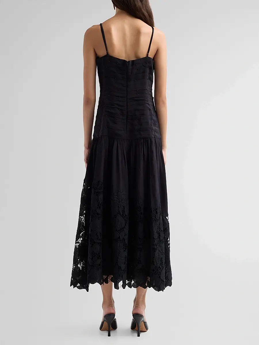 Hemant & Nandita Women's Pleated A-Line Maxi Dress | Thumbnail 3 Hemant & Nandita Women's Pleated A-Line Maxi Dress | Thumbnail 3