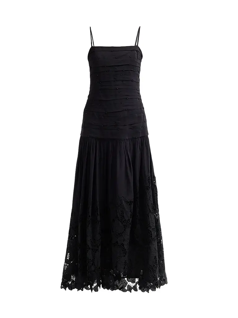 Hemant & Nandita Women's Pleated A-Line Maxi Dress