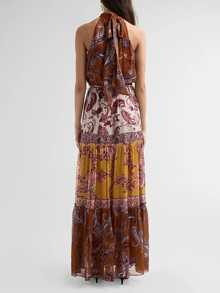Hemant & Nandita Women's Colorblocked Tiered Maxi Dress | Thumbnail 3 Hemant & Nandita Women's Colorblocked Tiered Maxi Dress | Thumbnail 3