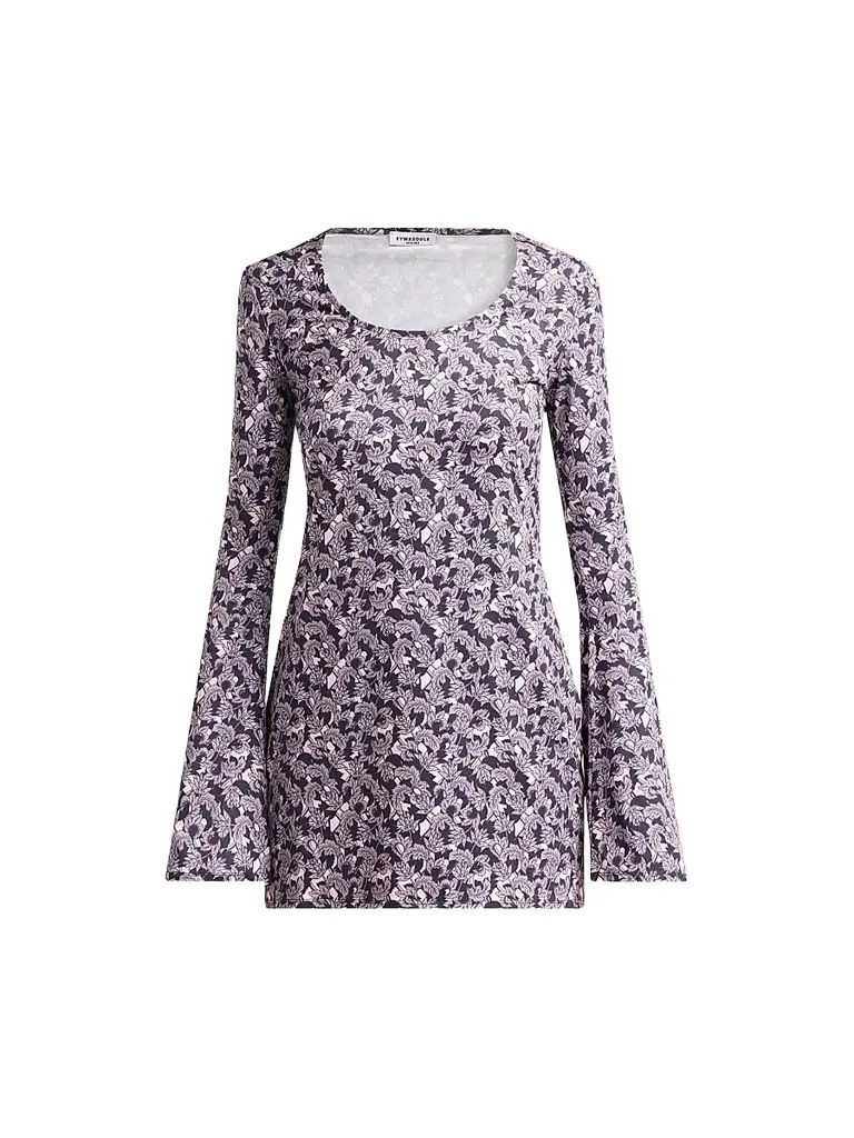 Eywasouls Malibu Women's Romy Printed Bell Sleeve Mini Dress - Shadow Bloom | Image 1 Eywasouls Malibu Women's Romy Printed Bell Sleeve Mini Dress - Shadow Bloom | Image 1