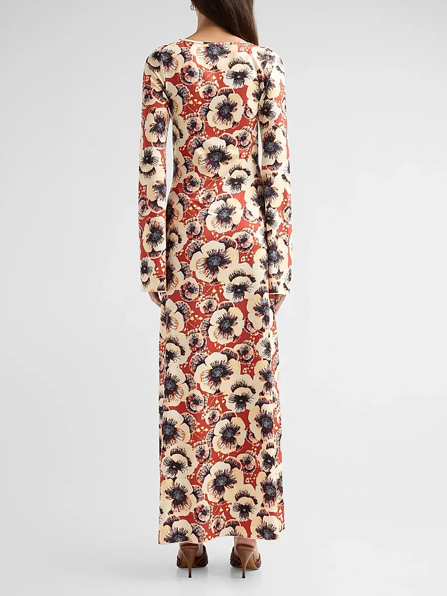 EYWASOULS MALIBU Women's Diana Floral Bell Sleeve Maxi Dress | Thumbnail 3 EYWASOULS MALIBU Women's Diana Floral Bell Sleeve Maxi Dress | Thumbnail 3
