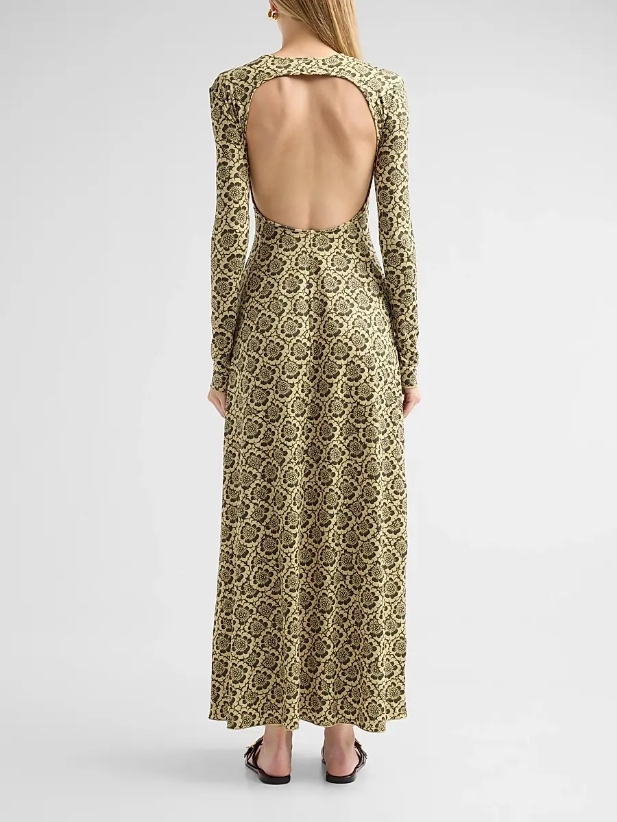 EYWASOULS MALIBU Women's Sam Floral Open-Back Maxi Dress | Thumbnail 3