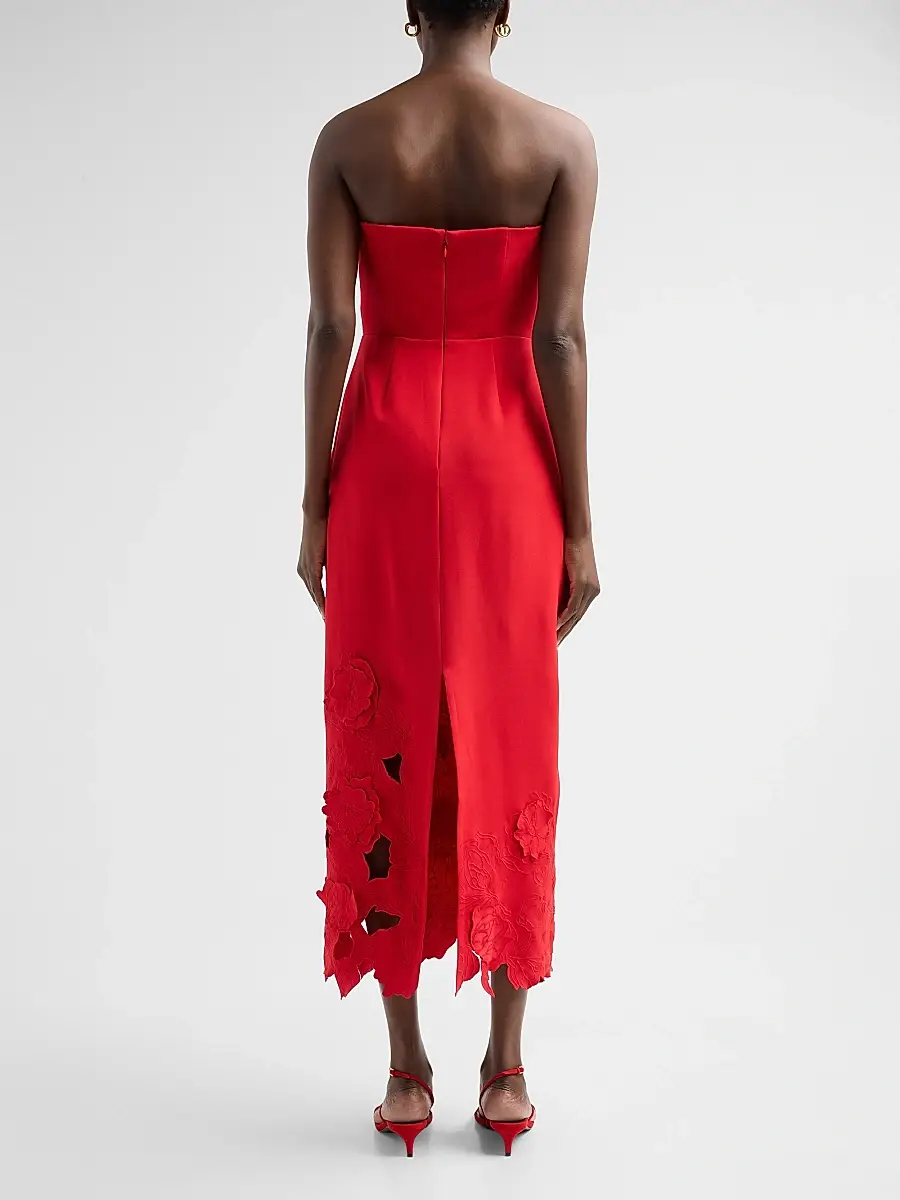 As It May Women's Maelle Crêpe Embroidered Midi Dress | Thumbnail 3 As It May Women's Maelle Crêpe Embroidered Midi Dress | Thumbnail 3
