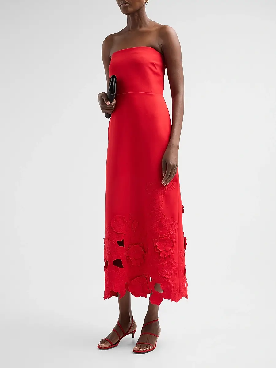 As It May Women's Maelle Crêpe Embroidered Midi Dress | Thumbnail 4 As It May Women's Maelle Crêpe Embroidered Midi Dress | Thumbnail 4