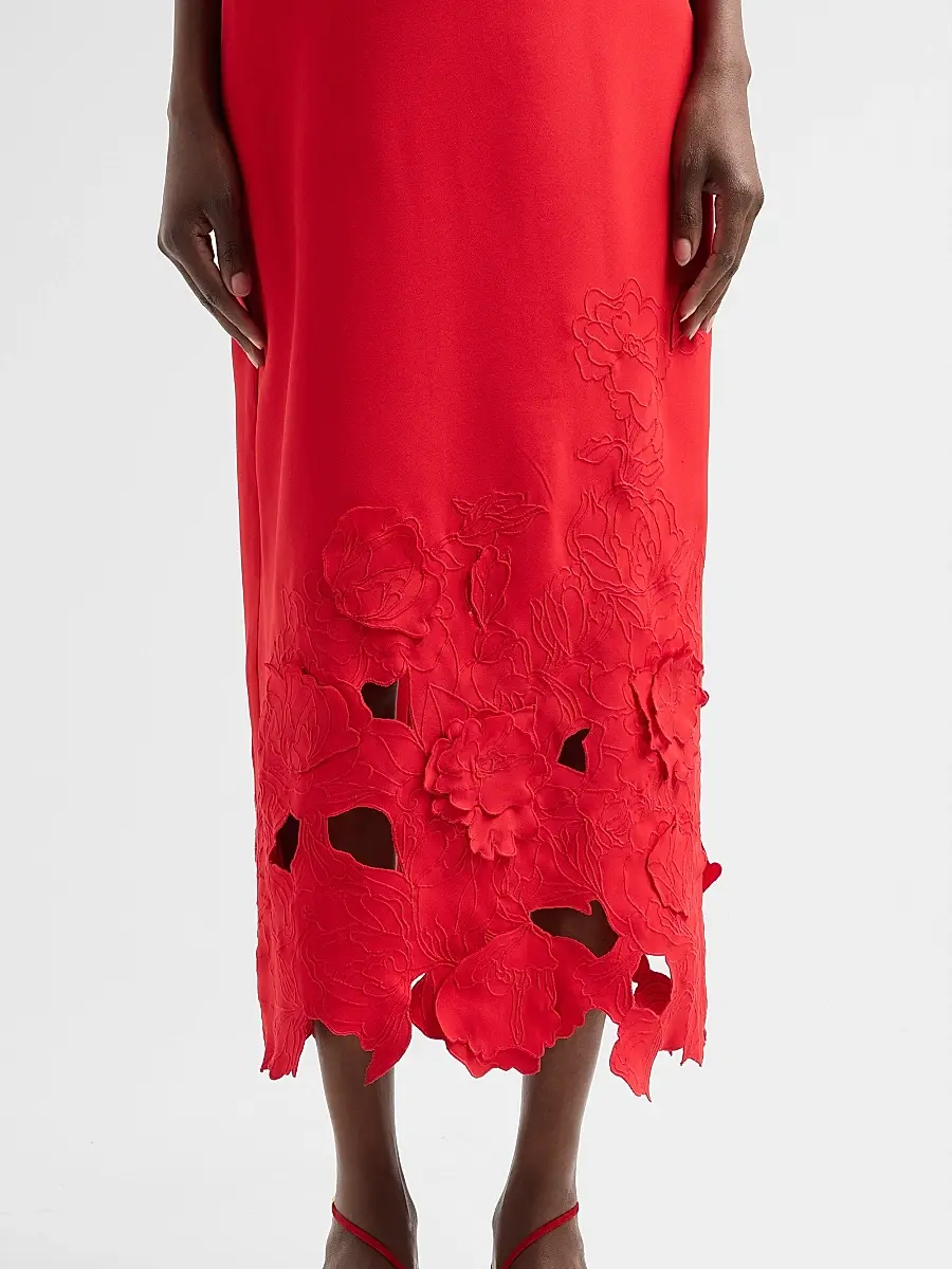 As It May Women's Maelle Crêpe Embroidered Midi Dress | Thumbnail 5 As It May Women's Maelle Crêpe Embroidered Midi Dress | Thumbnail 5
