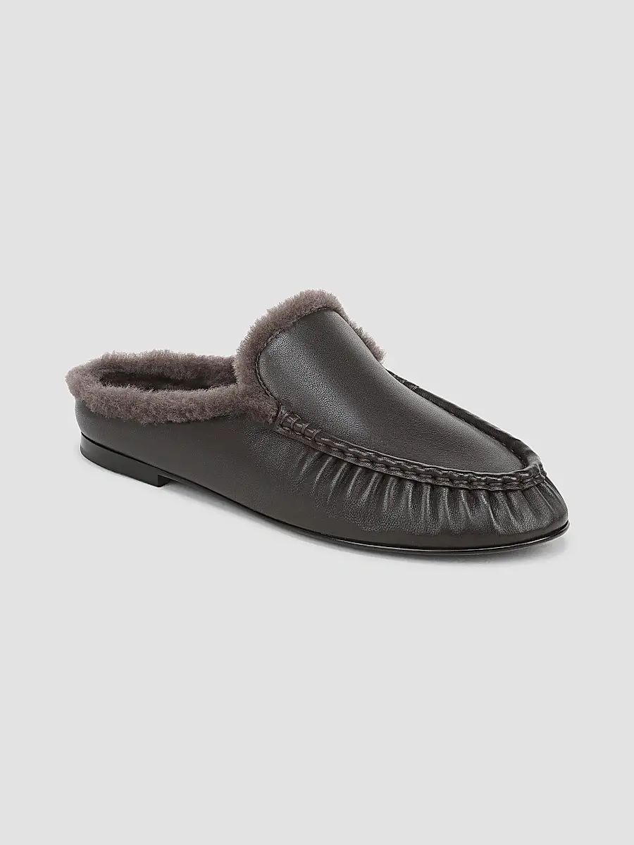 Vince Women's Tevin Shearling Suede Mules | Thumbnail 2 Vince Women's Tevin Shearling Suede Mules | Thumbnail 2
