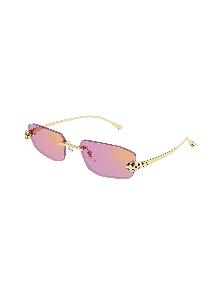 Cartier Women's Panthère Classic 56MM Rimless Sunglasses - Gold Pink | Image 1 Cartier Women's Panthère Classic 56MM Rimless Sunglasses - Gold Pink | Image 1