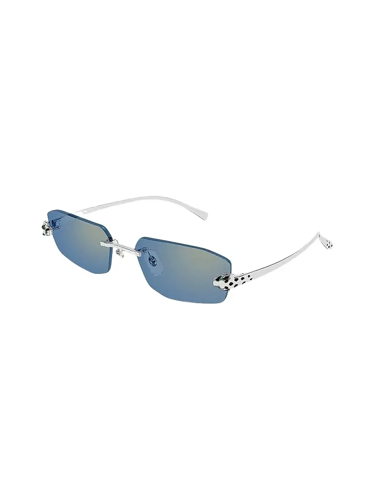 Cartier Women's Panthère Classic 56MM Rimless Sunglasses - Silver Blue | Image 1 Cartier Women's Panthère Classic 56MM Rimless Sunglasses - Silver Blue | Image 1