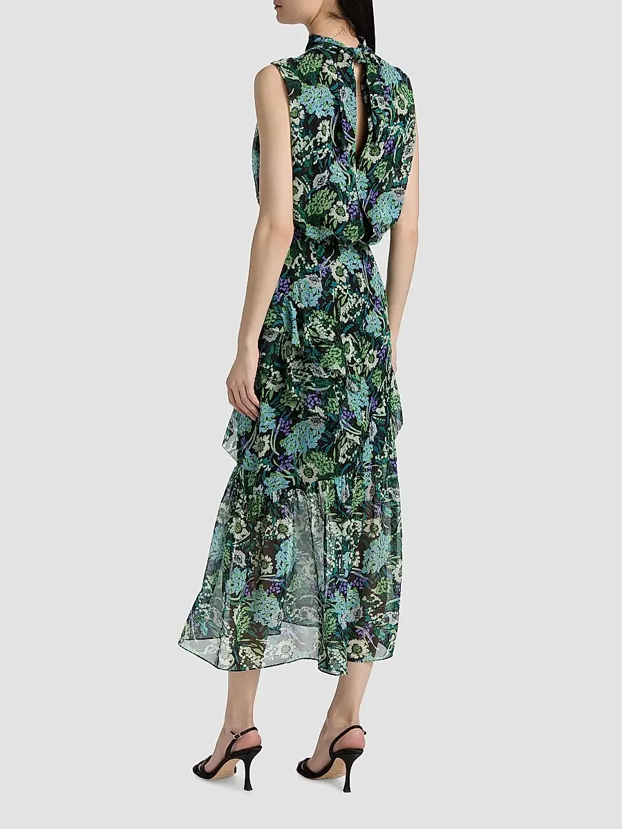 Saloni Women's Fleur Ruffled Midi Dress | Thumbnail 5 Saloni Women's Fleur Ruffled Midi Dress | Thumbnail 5