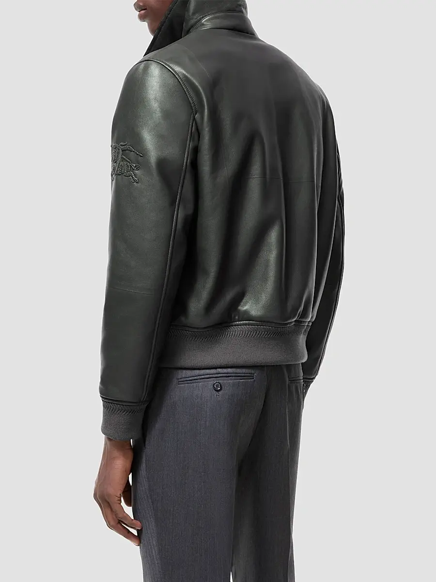 Burberry Men's Bloomsbury Leather Bomber Jacket | Thumbnail 3 Burberry Men's Bloomsbury Leather Bomber Jacket | Thumbnail 3