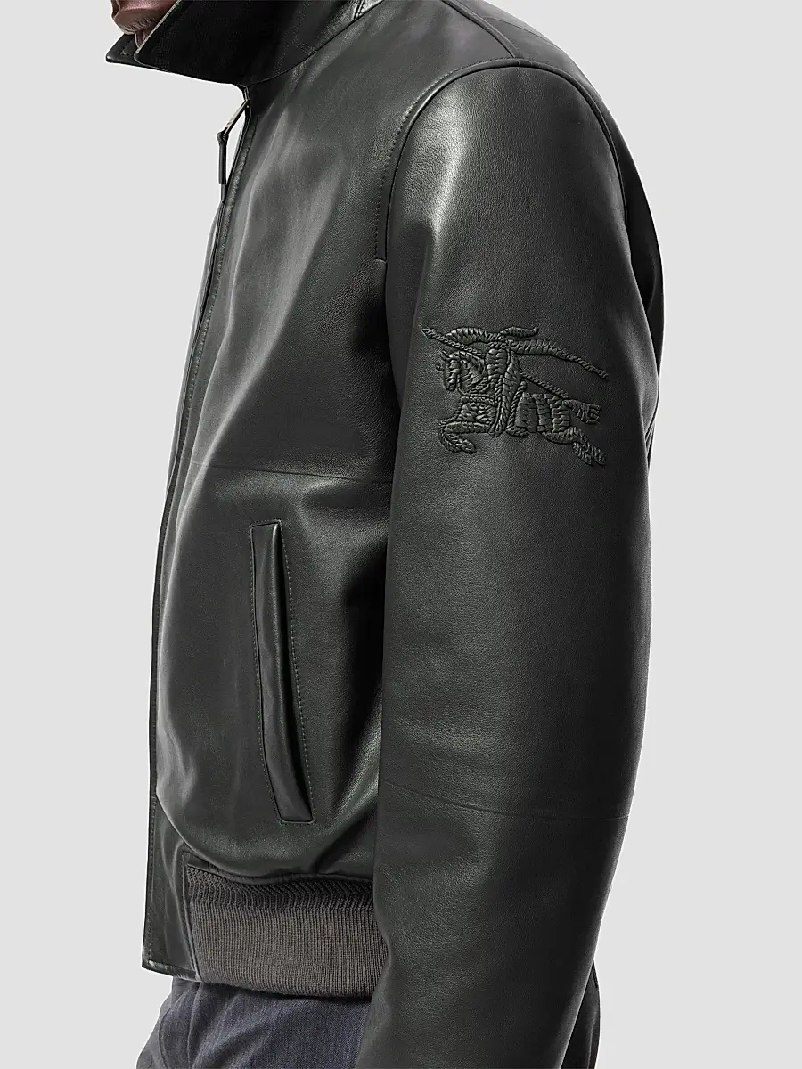 Burberry Men's Bloomsbury Leather Bomber Jacket | Thumbnail 4 Burberry Men's Bloomsbury Leather Bomber Jacket | Thumbnail 4