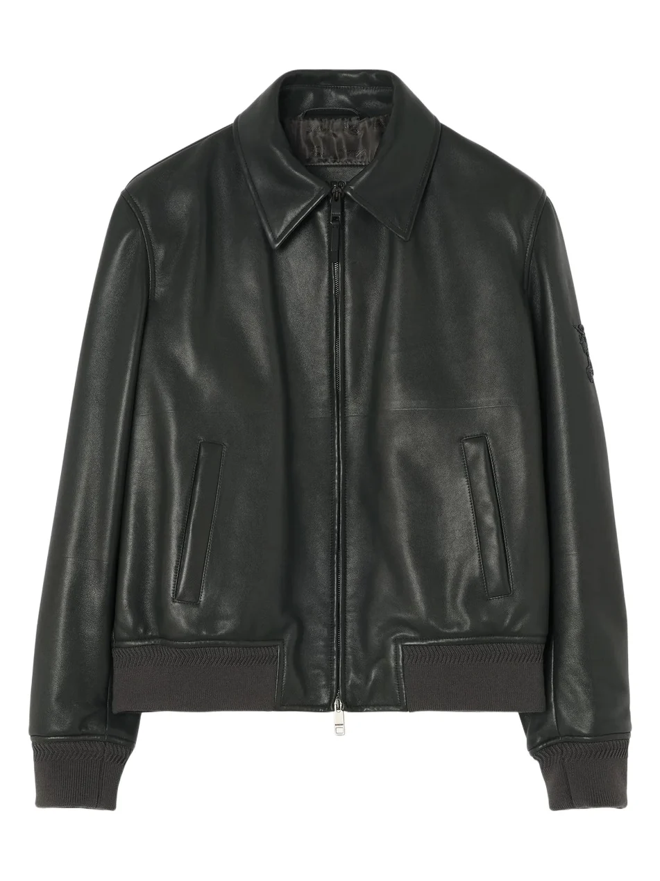 Burberry Men's Bloomsbury Leather Bomber Jacket | Thumbnail 1 Burberry Men's Bloomsbury Leather Bomber Jacket | Thumbnail 1