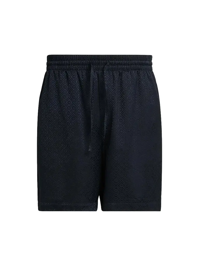 Casablanca Men's Monogram Drawstring Shorts - Dark Navy | Image 1 Casablanca Men's Monogram Drawstring Shorts - Dark Navy | Image 1