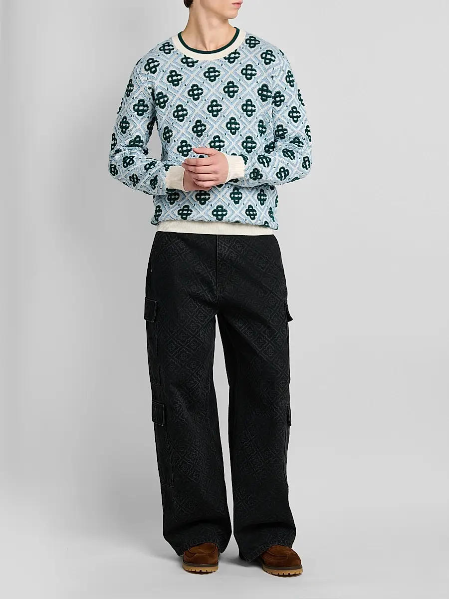 Casablanca Men's Monogram Wool Crewneck Sweater | Thumbnail 2 Casablanca Men's Monogram Wool Crewneck Sweater | Thumbnail 2