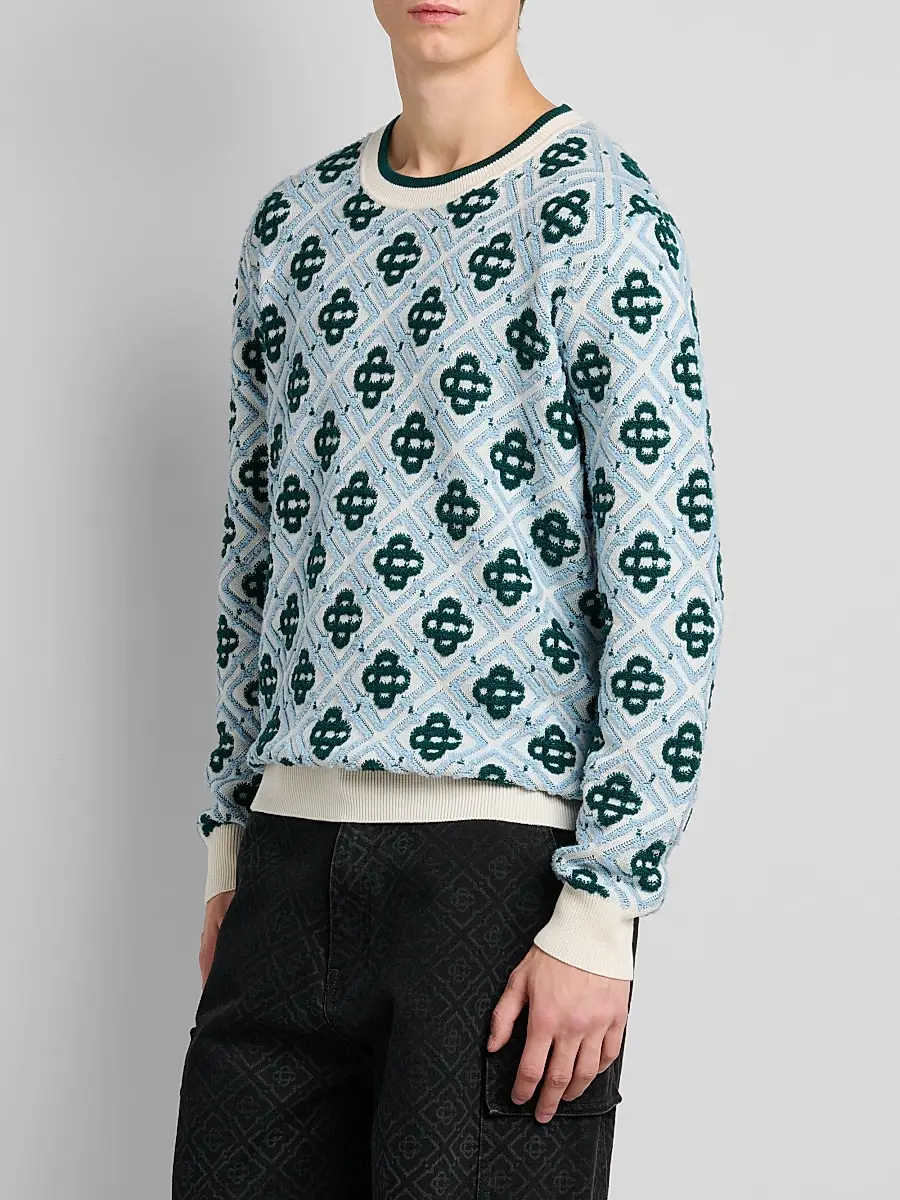 Casablanca Men's Monogram Wool Crewneck Sweater | Thumbnail 4 Casablanca Men's Monogram Wool Crewneck Sweater | Thumbnail 4