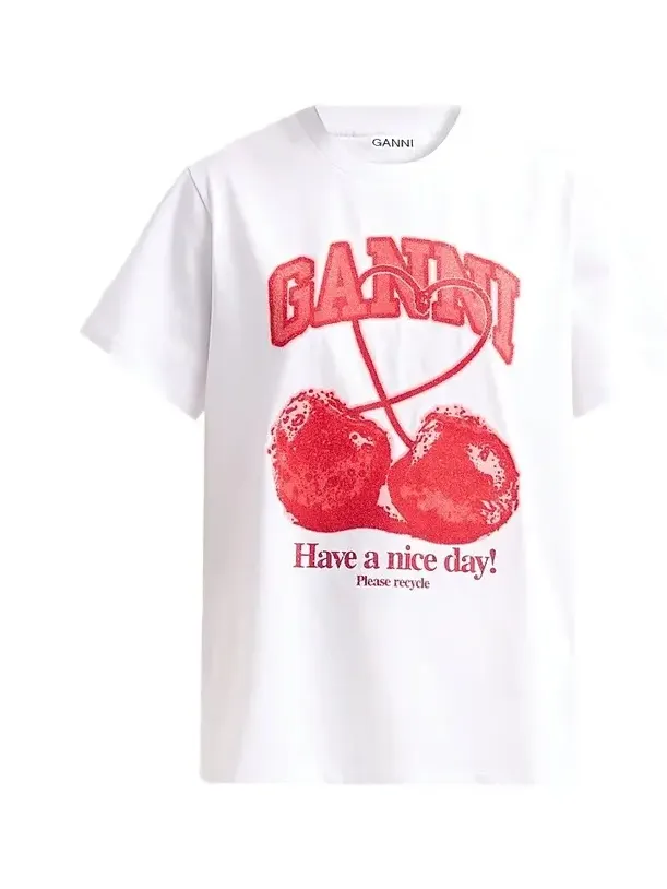 Women's Cherry Cotton Crewneck T-Shirt Women's Cherry Cotton Crewneck T-Shirt