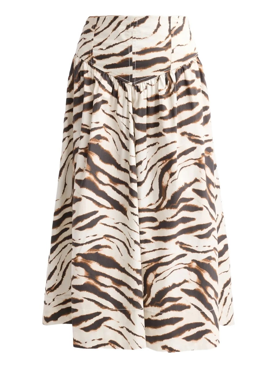 Women's Zebra Print Stretch-Cotton Midi Skirt Women's Zebra Print Stretch-Cotton Midi Skirt