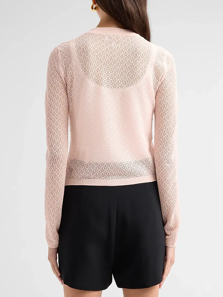 Ganni Women's Pointelle-Knit Cardigan | Thumbnail 3 Ganni Women's Pointelle-Knit Cardigan | Thumbnail 3