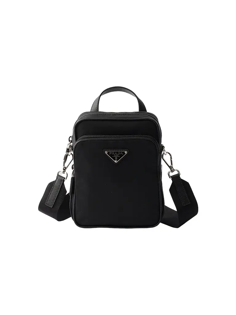 Prada Men's Re-Nylon and Saffiano Leather Shoulder Bag | Image 1 Prada Men's Re-Nylon and Saffiano Leather Shoulder Bag | Image 1
