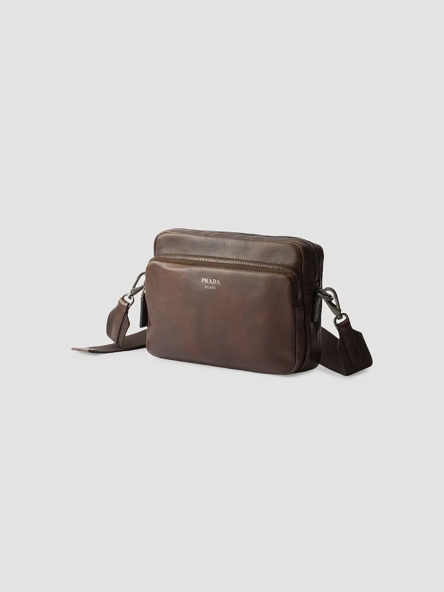 Prada Men's Leather Shoulder Bag | Thumbnail 3 Prada Men's Leather Shoulder Bag | Thumbnail 3