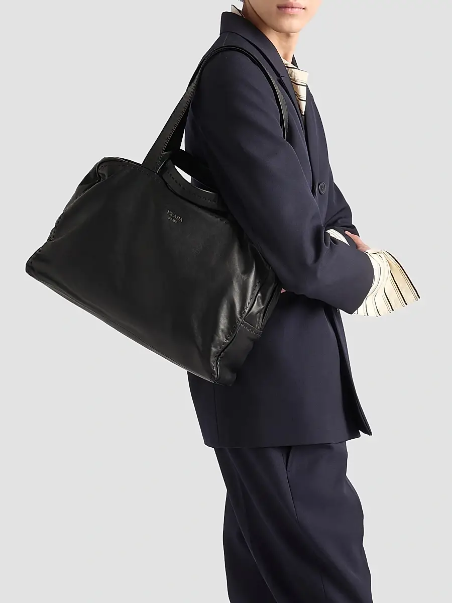 Prada Men's Nappa Leather Work Bag | Thumbnail 2 Prada Men's Nappa Leather Work Bag | Thumbnail 2