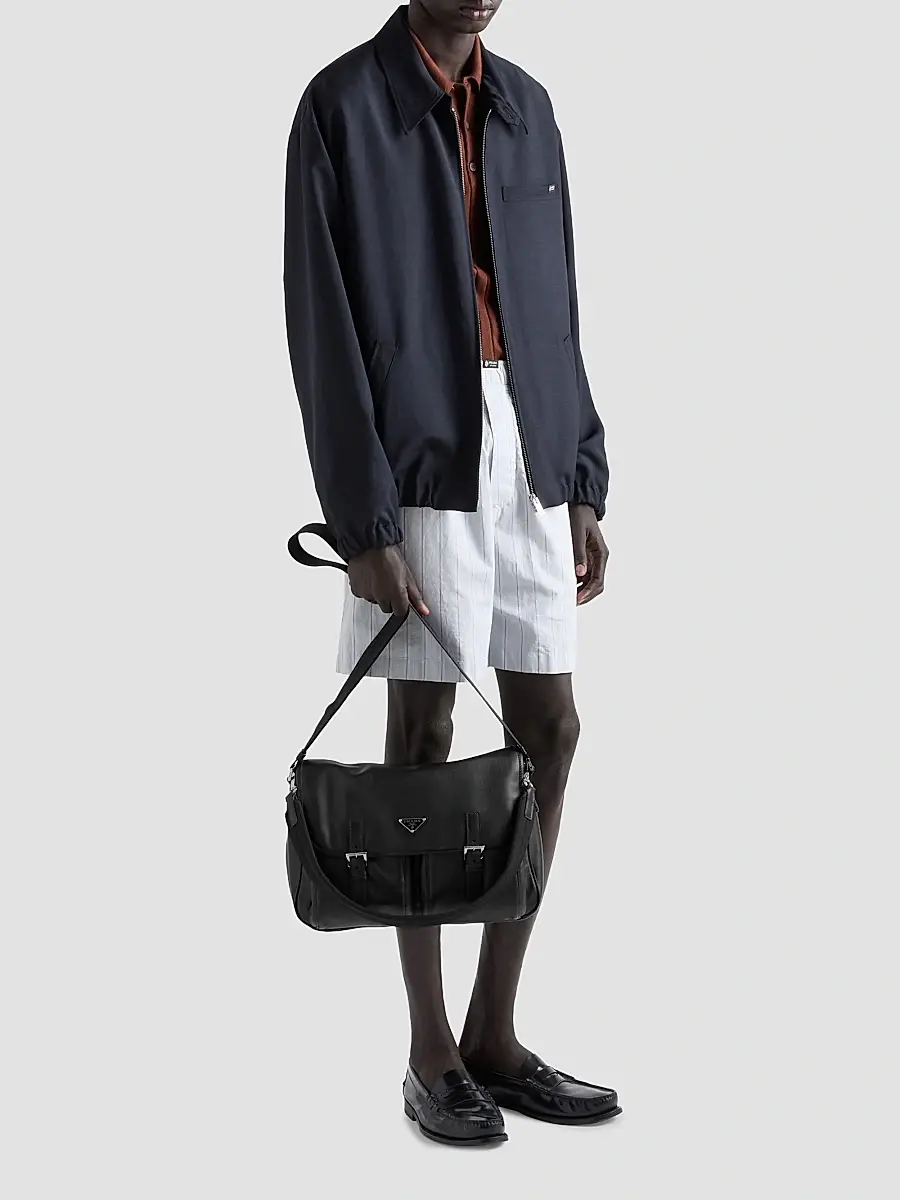 Prada Men's Leather Shoulder Bag | Thumbnail 2 Prada Men's Leather Shoulder Bag | Thumbnail 2