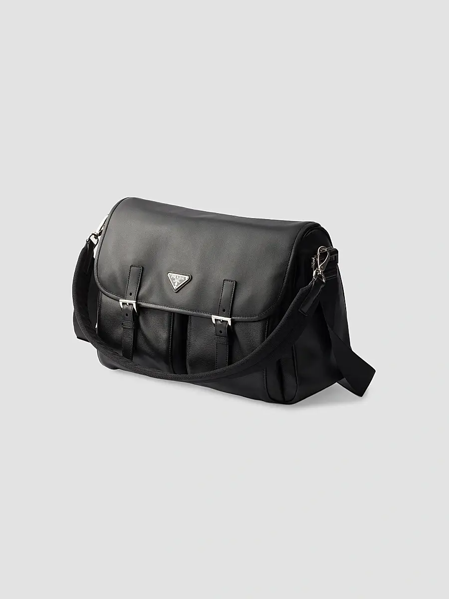 Prada Men's Leather Shoulder Bag | Thumbnail 4 Prada Men's Leather Shoulder Bag | Thumbnail 4