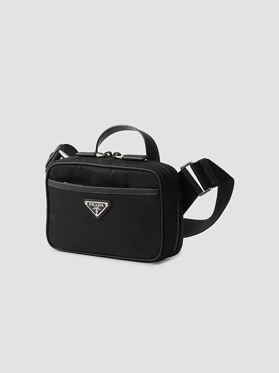 Prada Men's Re-Nylon and Saffiano Leather Shoulder Bag | Thumbnail 3 Prada Men's Re-Nylon and Saffiano Leather Shoulder Bag | Thumbnail 3