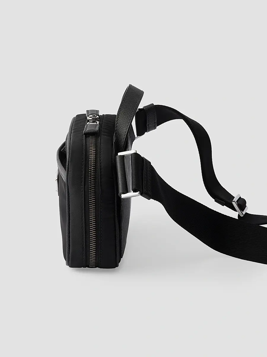 Prada Men's Re-Nylon and Saffiano Leather Shoulder Bag | Thumbnail 4 Prada Men's Re-Nylon and Saffiano Leather Shoulder Bag | Thumbnail 4