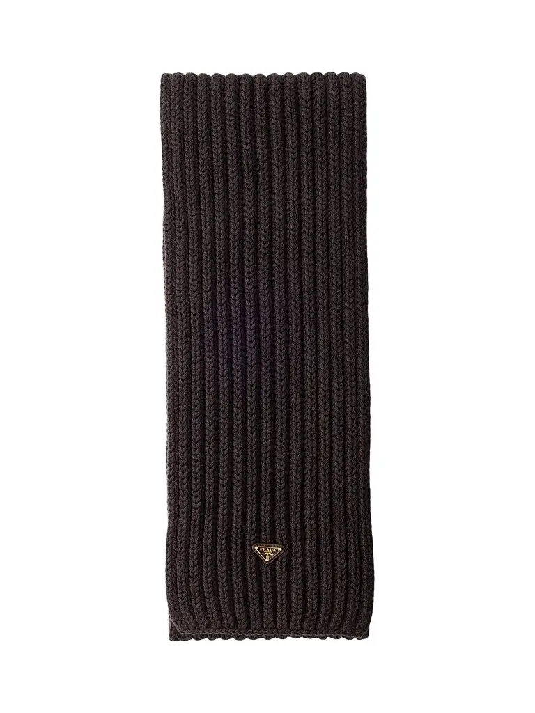 Prada Women's Wool Scarf - Dark Brown | Image 1 Prada Women's Wool Scarf - Dark Brown | Image 1