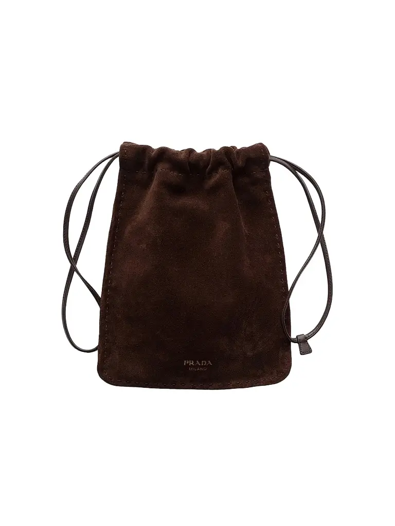 Prada Women's Suede Smartphone Pouch - Brown | Image 1 Prada Women's Suede Smartphone Pouch - Brown | Image 1