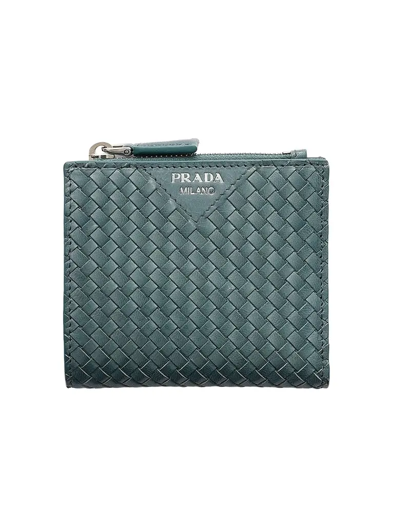 Prada Men's Leather Wallet - Light Blue | Image 1 Prada Men's Leather Wallet - Light Blue | Image 1